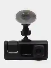 Черный видеорегистратор автомобильный Full HD камера салона и заднего вида