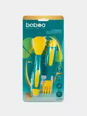 Ложка и вилка BABOO, с гибкой ручкой, желтый/зелен, 6+