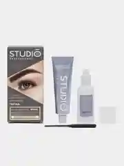 Комплект  STUDIO PROFESSIONAL для окрашивания бровей темно-коричневый с эффектом татуажа