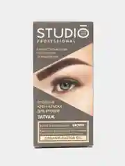 Комплект  STUDIO PROFESSIONAL для окрашивания бровей темно-коричневый с эффектом татуажа