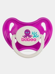 Соска-пустышка BABOO Sealife, силиконовая, круглая, 0+