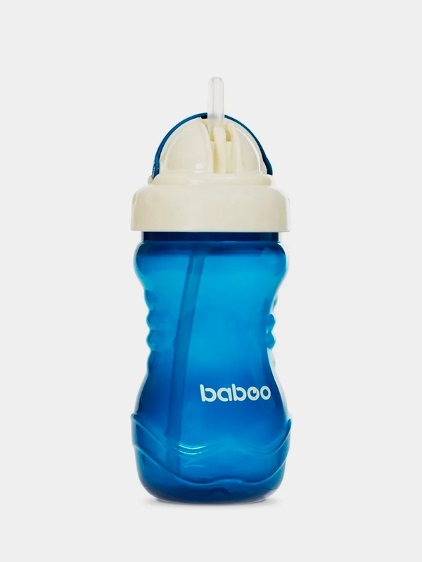 Поильник с трубочкой BABOO, синий, 360 мл, 9+