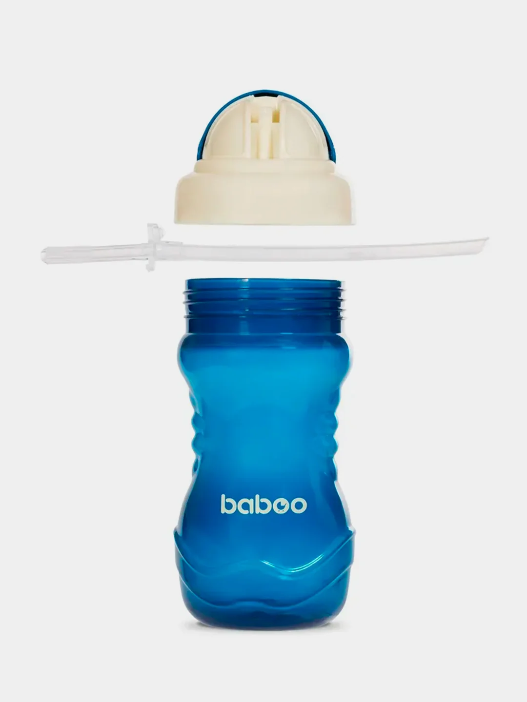 Поильник с трубочкой BABOO, синий, 360 мл, 9+
