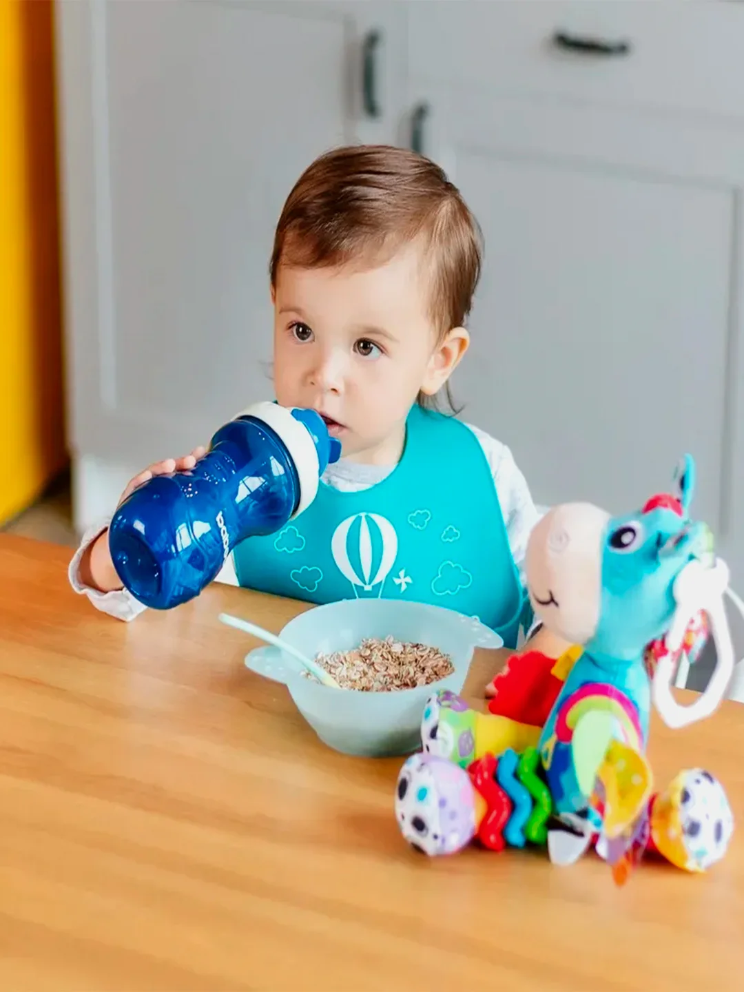 Поильник с трубочкой BABOO, синий, 360 мл, 9+
