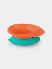 Тарелка с присоской BABOO Ufo, коралл/мята, 6+