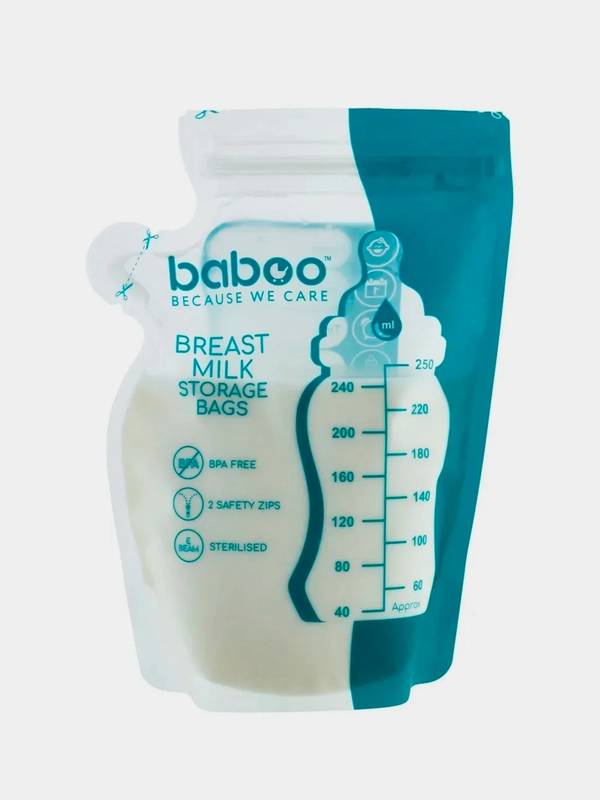 Пакеты для хранения грудного молока BABOO, 25 штук