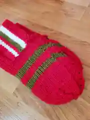 Алый шерстяные следки ручной вязки
