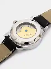 Черный часы механические, наручные, мужские, LIGE 1853, с автоподзаводом, водостойкие