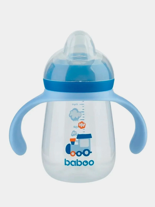 Кружка-поильник BABOO Transport, с силиконовым носиком, 260 мл, голубая, 6+