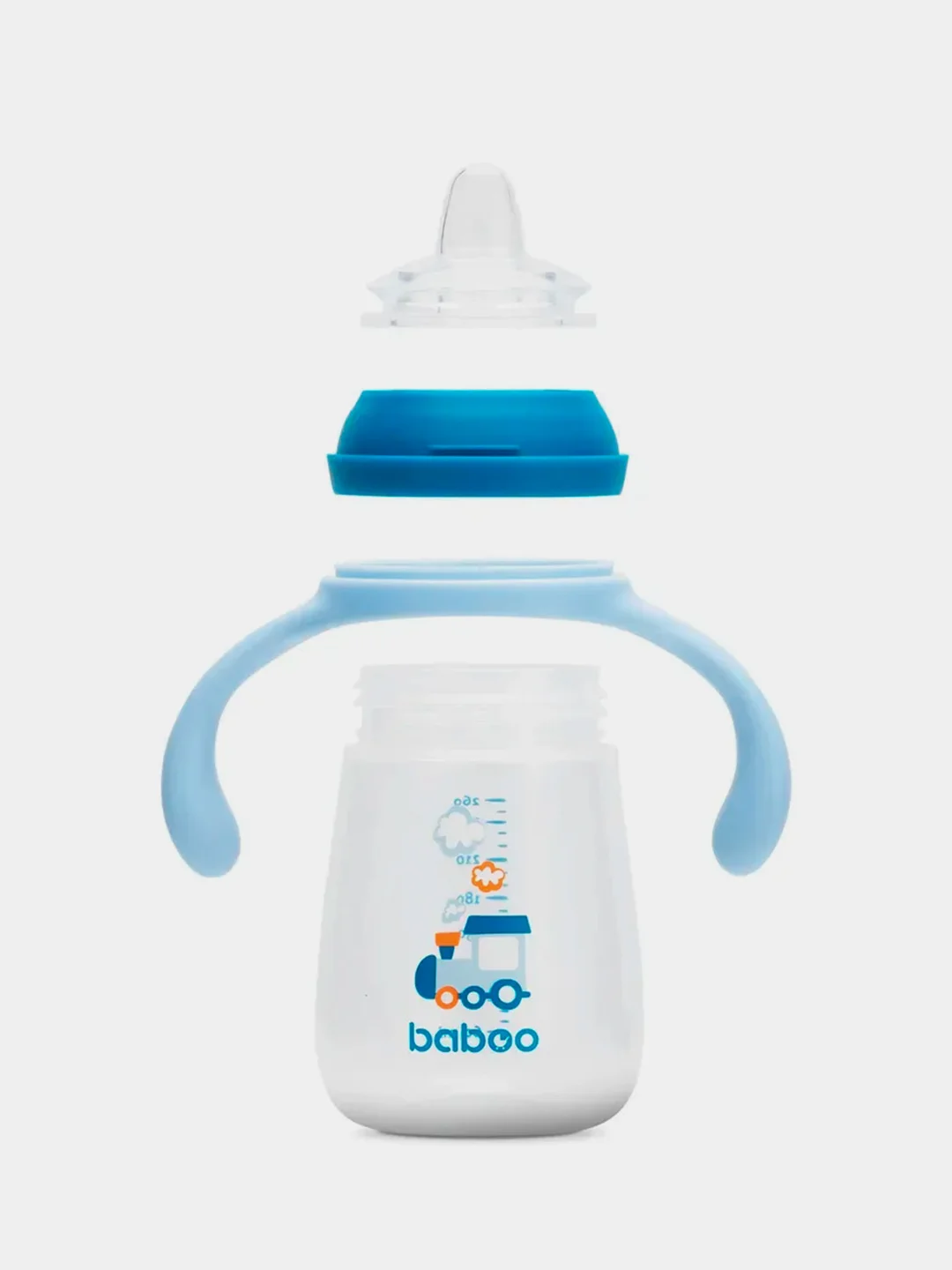 Кружка-поильник BABOO Transport, с силиконовым носиком, 260 мл, голубая, 6+