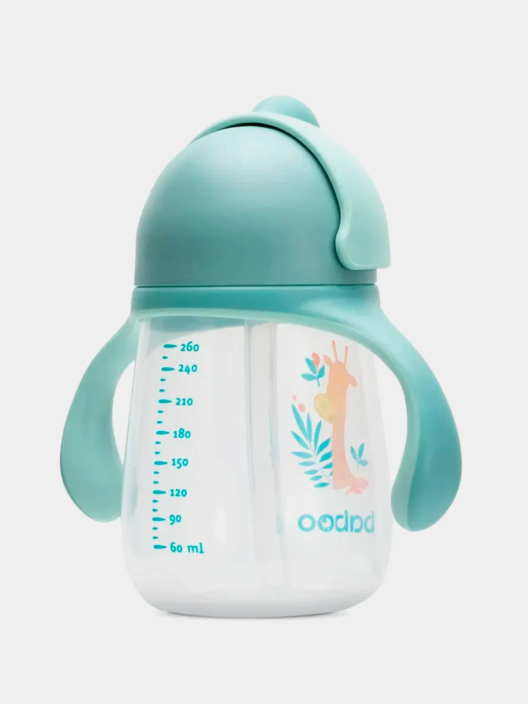 Кружка-поильник BABOO Safari, с трубочкой, 260 мл, с 9 месяцев