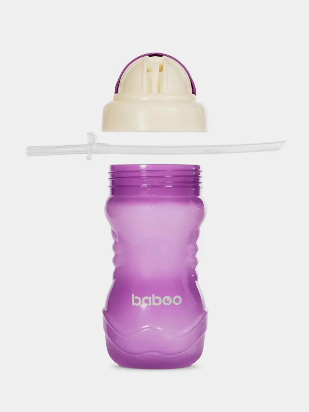 Поильник с трубочкой BABOO, 360 мл, фиолетовый