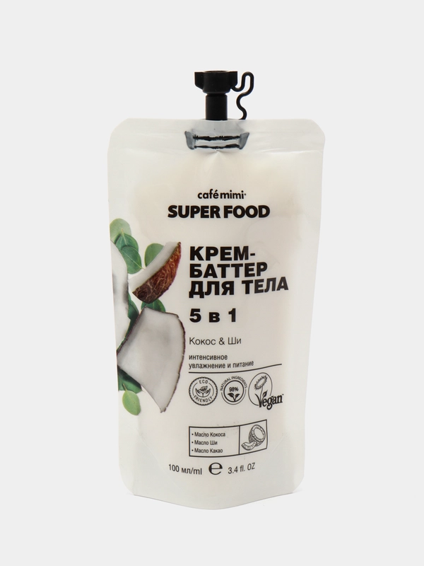 Cafe Mimi Super Food Крем-Баттер для тела Кокос & Ши 100мл