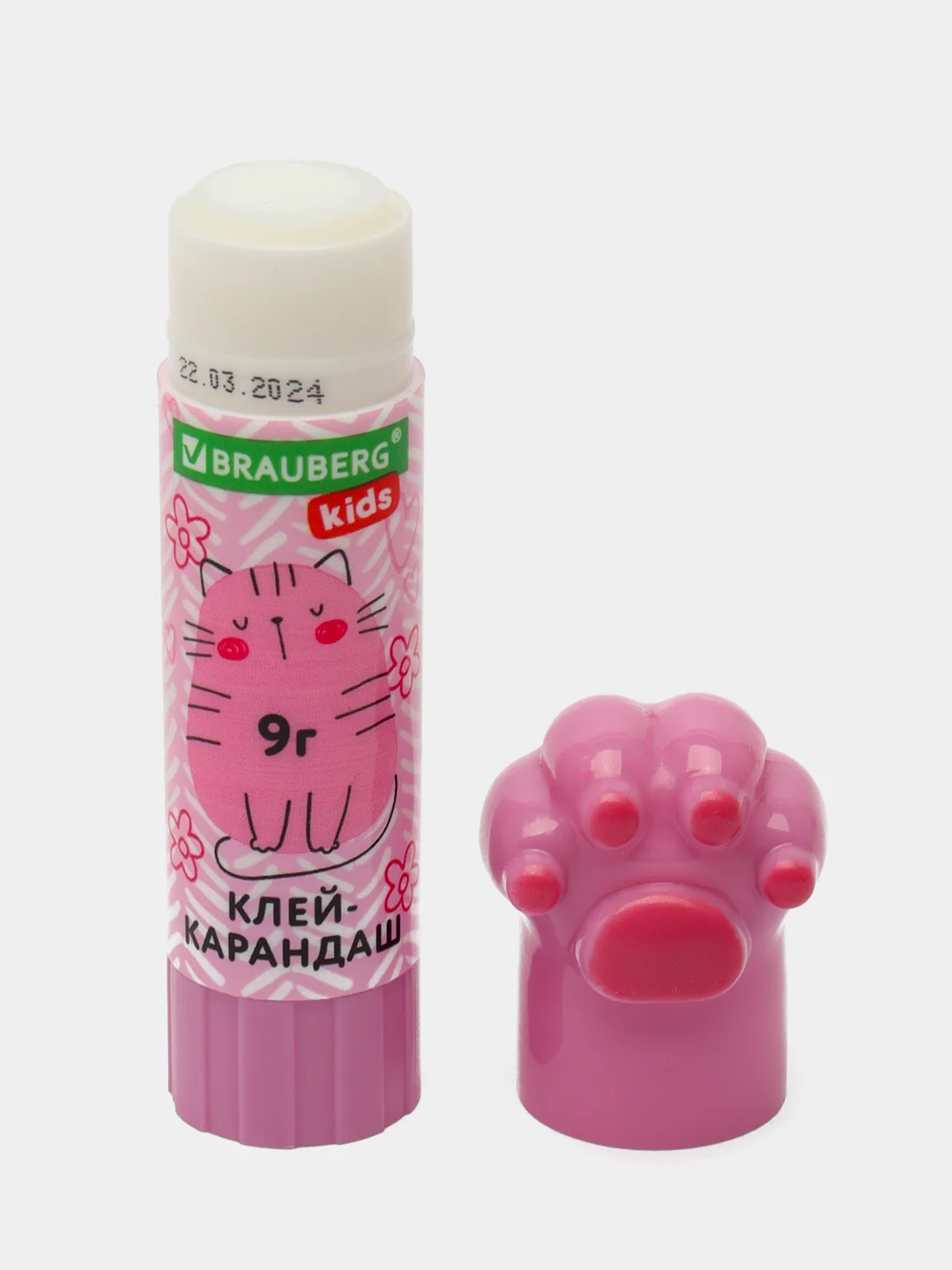 Клей карандаш Brauberg Kids, 271982, для бумаги и картона, набор Лапки 3 шт для школы
