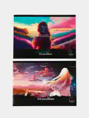 Альбом для рисования Brauberg Anime Girls, 107011, в школу А4 40 листов, скоба, набор 2 шт