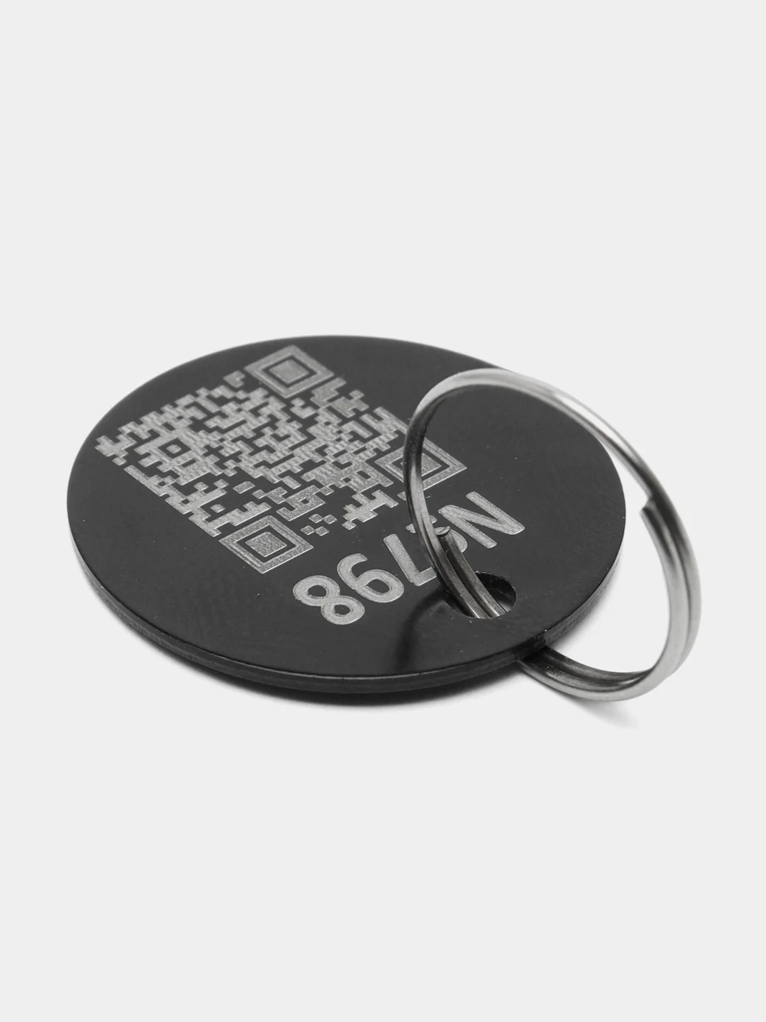Черный адресник-медальон 25 мм с QR кодом для защиты питомца