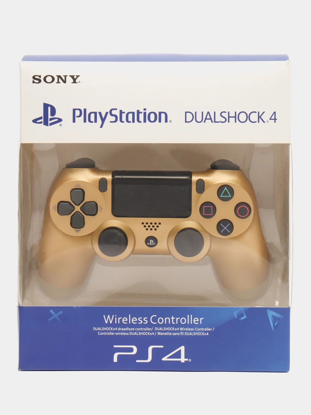 Золотой беспроводной джойстик (геймпад) для Playstation 4 (PS4)