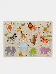 Рамка вкладыш Brauberg Kids, 665256, деревянная Монтессори, сортер для малышей Животные