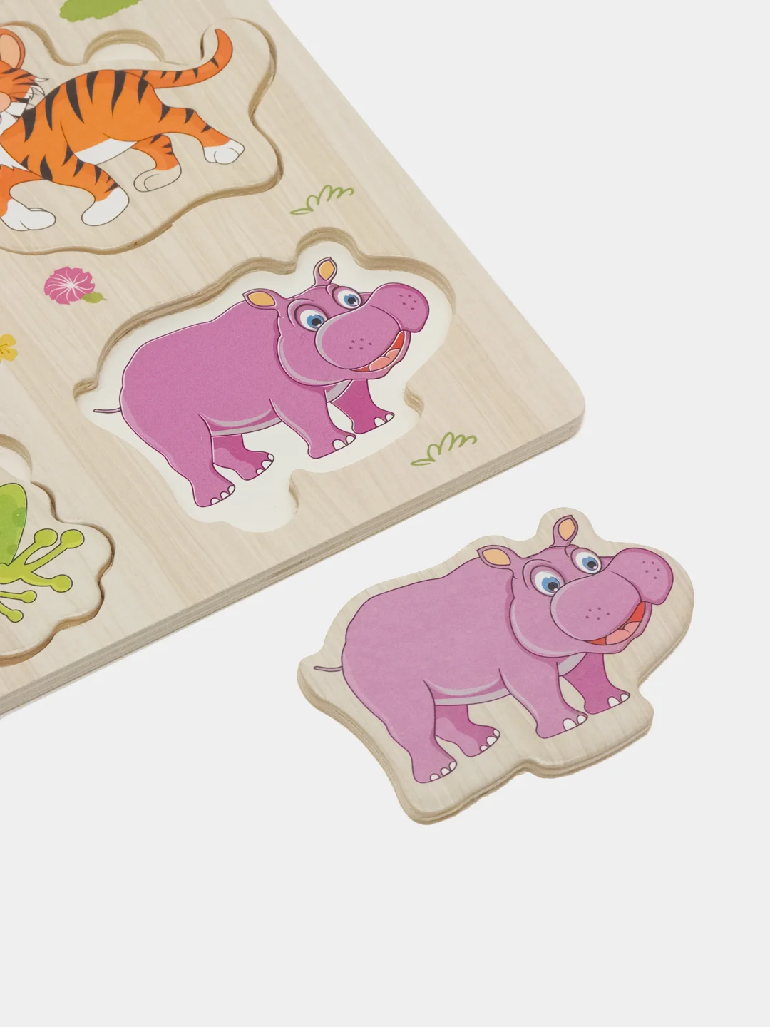 Рамка вкладыш Brauberg Kids, 665256, деревянная Монтессори, сортер для малышей Животные