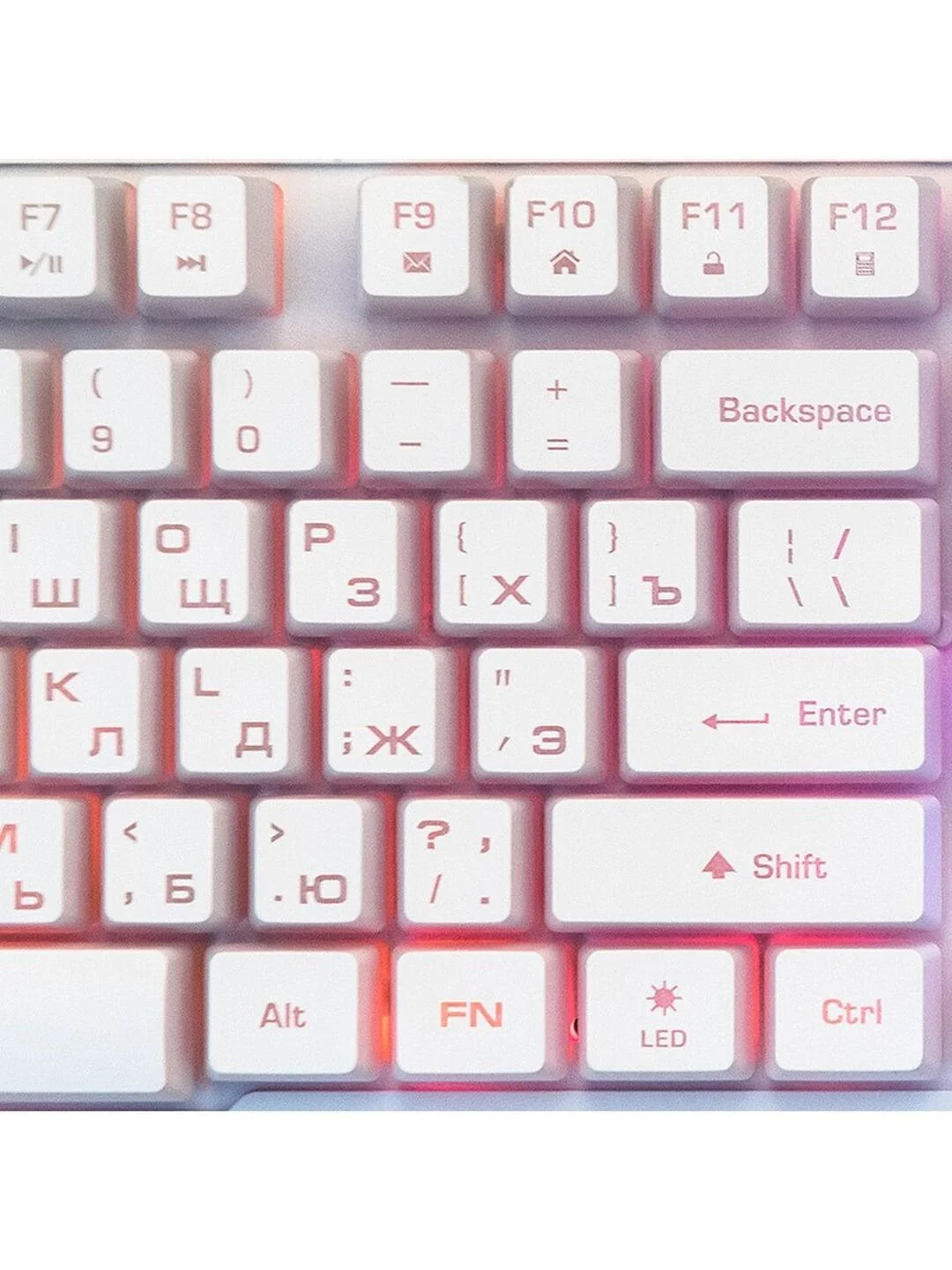Прозрачный комплект игровая клавиатура Dialog KMGK-1707U, мышь с подсветкой, игровой набор