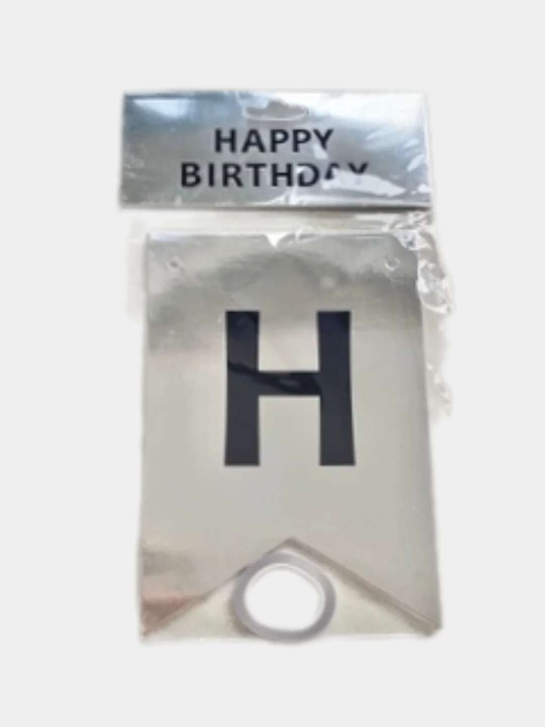 Серебряный гирлянда растяжка из букв "Happy Birthday", гирлянда С Днем Рождения, 12*16 см