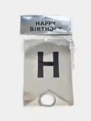 Серебряный гирлянда растяжка из букв "Happy Birthday", гирлянда С Днем Рождения, 12*16 см