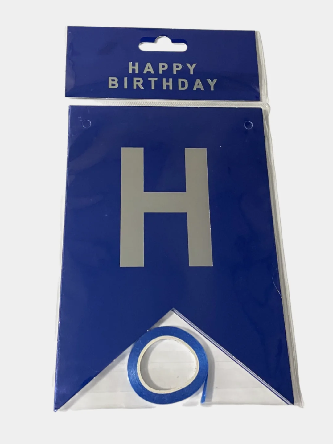 Синий гирлянда растяжка из букв "Happy Birthday", гирлянда С Днем Рождения, 12*16 см