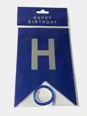 Синий гирлянда растяжка из букв "Happy Birthday", гирлянда С Днем Рождения, 12*16 см