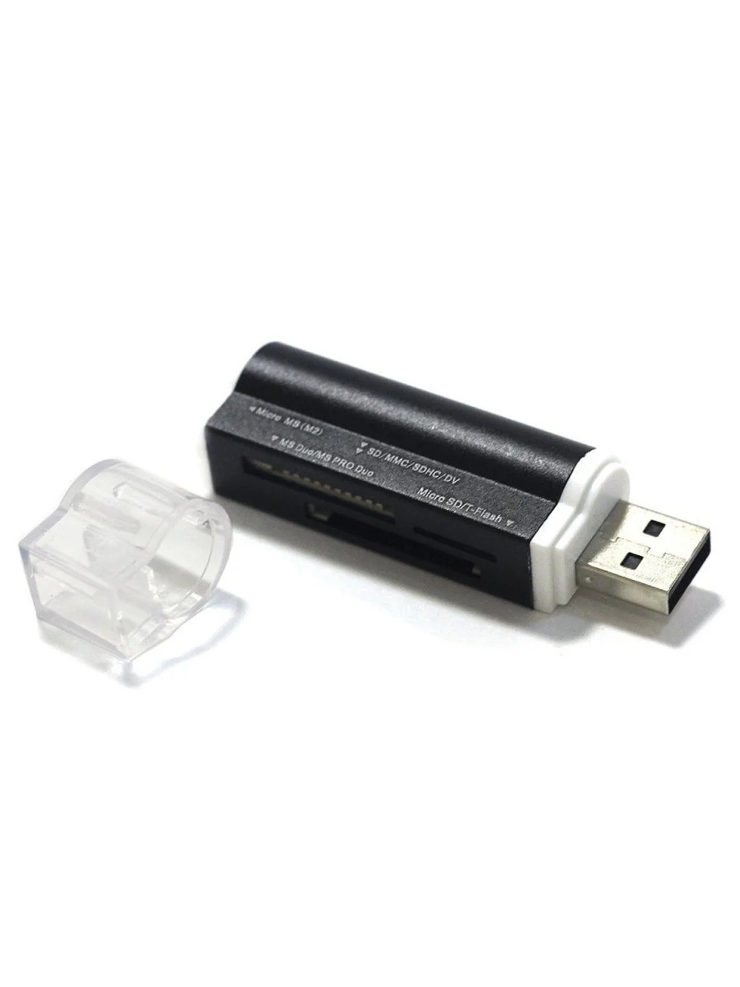 Черный картридер (card reader) USB 2.0 синий / черный