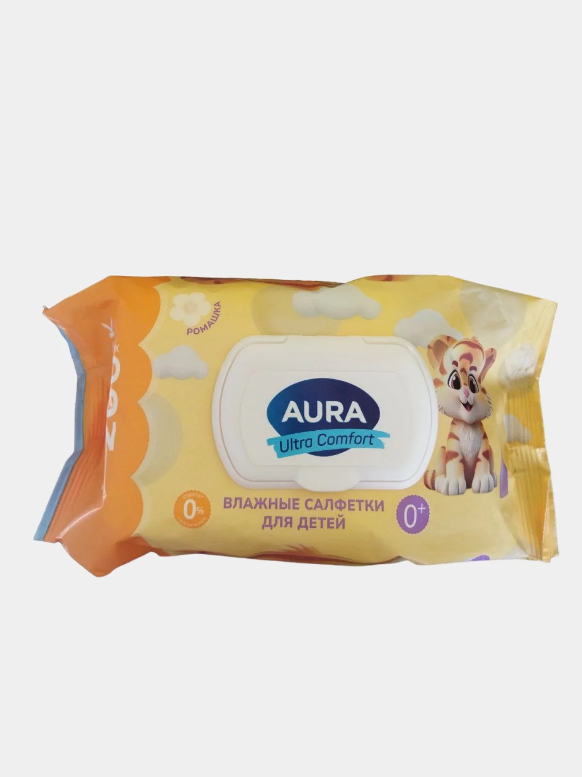 Влажные салфетки для детей Aura 200 шт без спирта и красителей