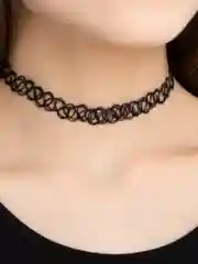 Чокер на шею плетеный, черный