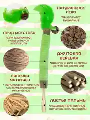 Зеленый органическая палочка-дразнилка из дерева мататаби