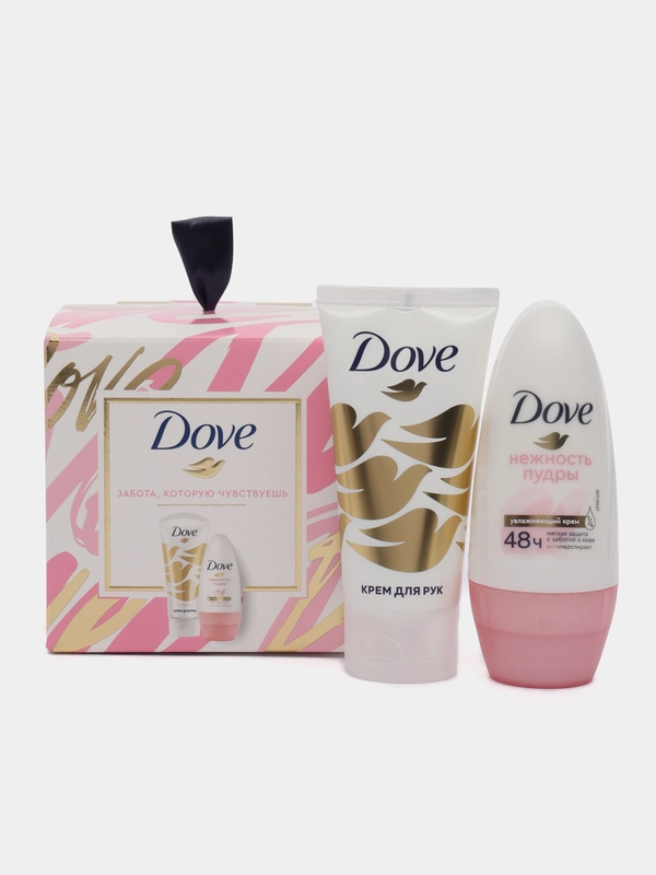 Dove Набор подарочный С любовью для вас, крем для рук, 50 мл + роликовый дезодорант, 50 мл