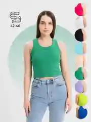 Лесной зеленый топ женский, базовый, однотонный