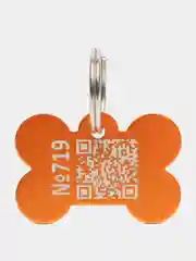 Желтый адресник с qr кодом для защиты от пропажи питомца