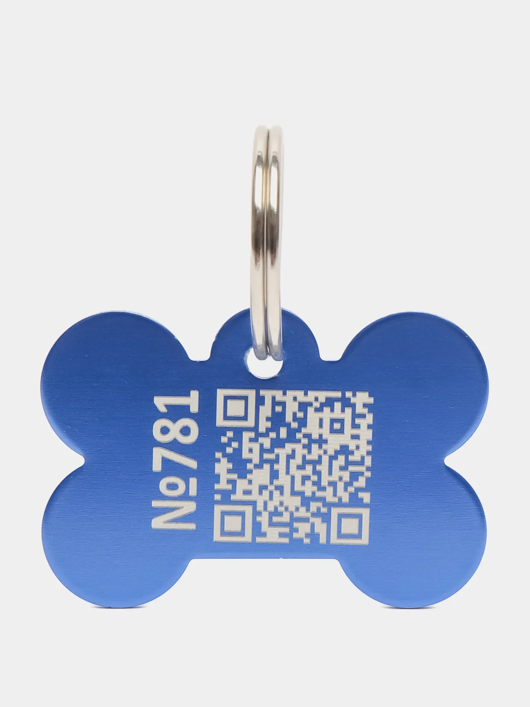 Синий адресник с qr кодом для защиты от пропажи питомца