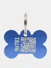 Синий адресник с qr кодом для защиты от пропажи питомца