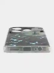 Бирюзовый чехол на Tecno Pova 6 Neo / Техно Пова 6 Нео прозрачный, с принтом, защита камеры
