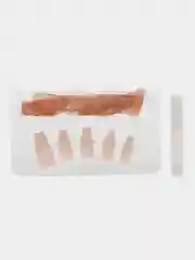 Серебряный накладные ногти с дизайном и клеем, набор накладных ногтей