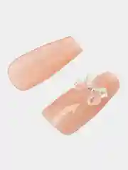 Серебряный накладные ногти с дизайном и клеем, набор накладных ногтей