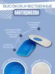 Силиконовые стельки подпяточники,полустельки вкладыши амортизирующие уменьшающие нагрузку