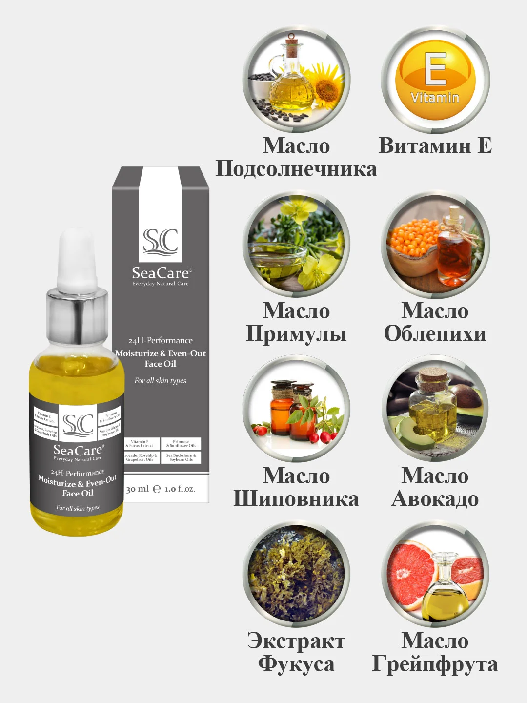 Масло для лица SeaCare Увлажняющее и Выравнивающее