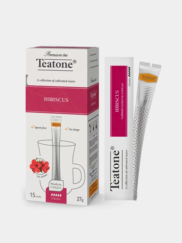 Чайный напиток TEATONE, Каркаде ,15 стиков по 1,8 г