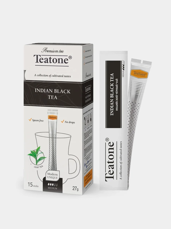 Чай черный TEATONE Индийский, 15 стиков по 1,8 г