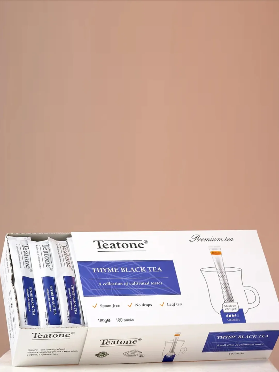 Чай черный TEATONE, с чабрецом, 100 стиков