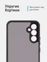 Черный чехол для Samsung Galaxy A34 пластиковый с силиконом ROSCO противоударный с защитой камер