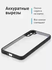 Прозрачный чехол для Samsung Galaxy A34 пластиковый с силиконом ROSCO противоударный с защитой камер