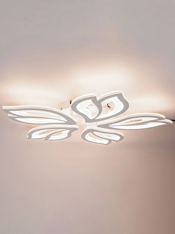 Светодиодная диммируемая люстра 3000-6500К 90Вт Glanzen LED-0090-FLOWER-white 35 кв.м 4 р