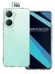 Прозрачный чехол для Vivo Y03, Y18 силиконовый ROSCO матовый/ прозрачный, бортик защита камер, тонкий