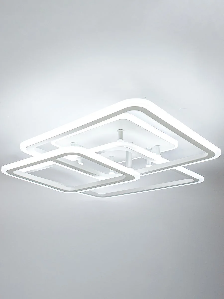 Белый светодиодная диммируемая люстра 3000-6500К 90Вт Glanzen LED-0090-SQUARE-white 35 кв.м 4 р